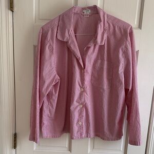 J. Crew Red and White Striped Shirt, XXL